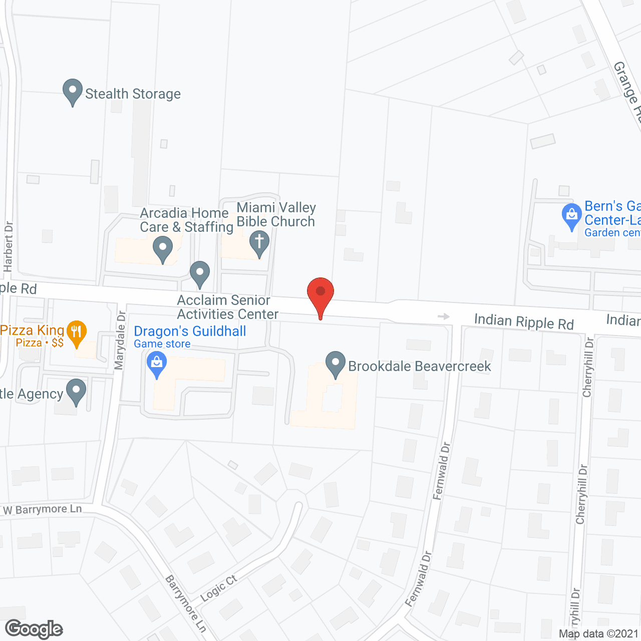 Map of the neighborhood around Brookdale Beavercreek (Offering HealthPlus)