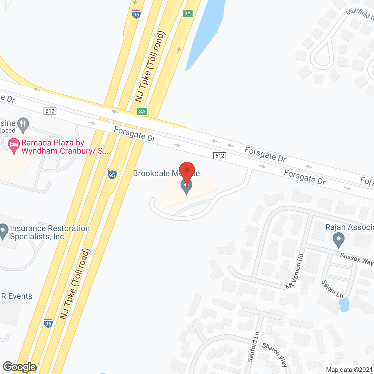 Map of the neighborhood around Brookdale Monroe