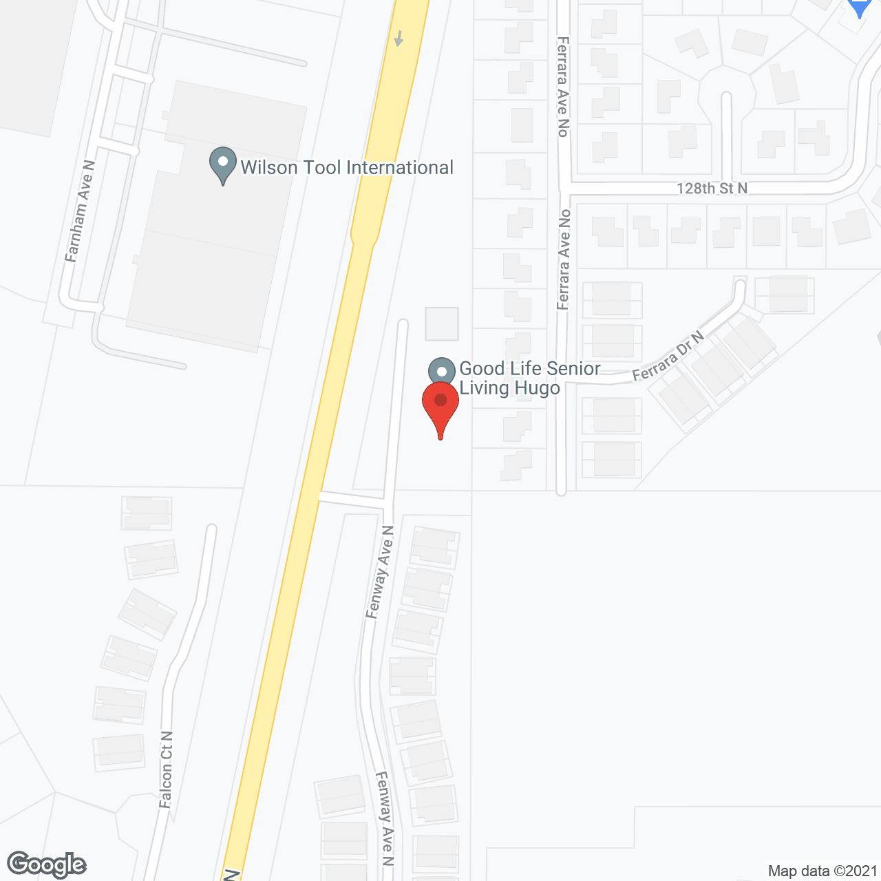 Map of the neighborhood around Good Life Senior Living Hugo