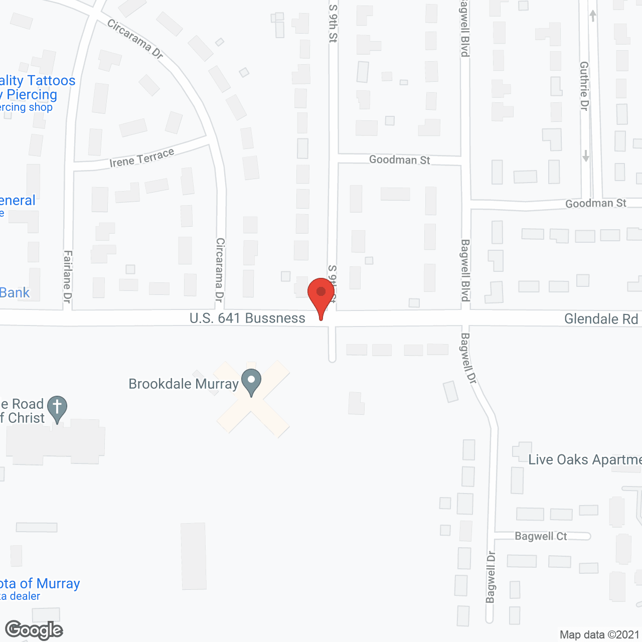 Map of the neighborhood around Brookdale Murray