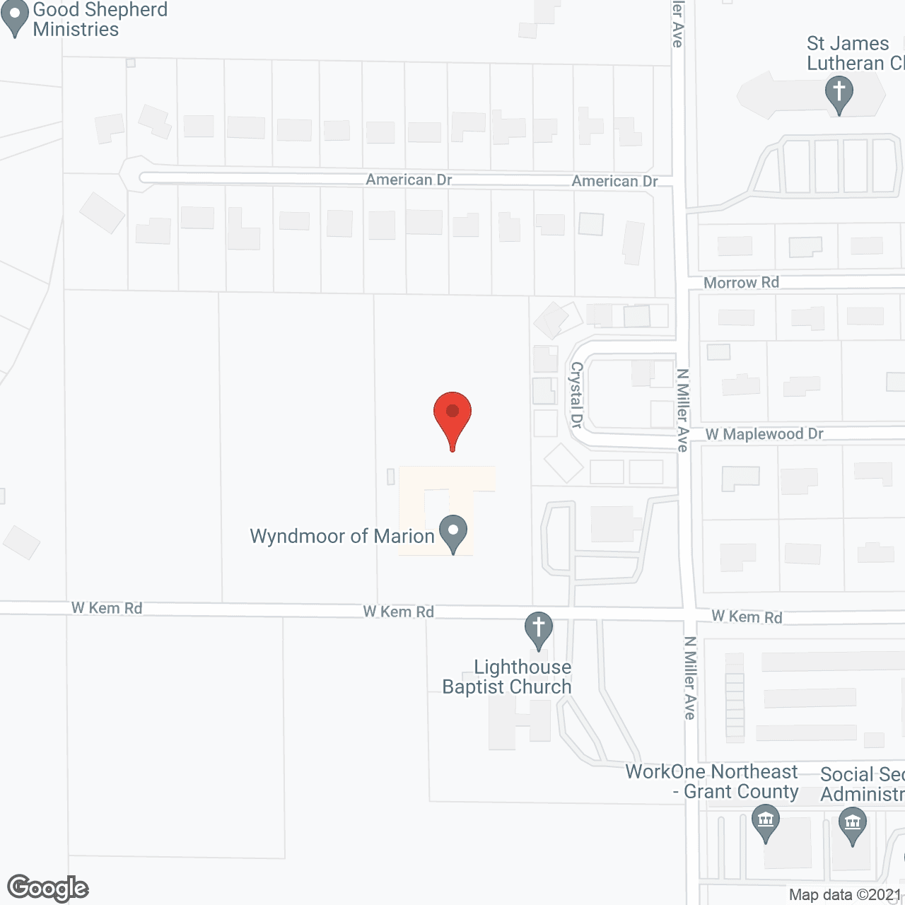 Map of the neighborhood around Wyndmoor of Marion