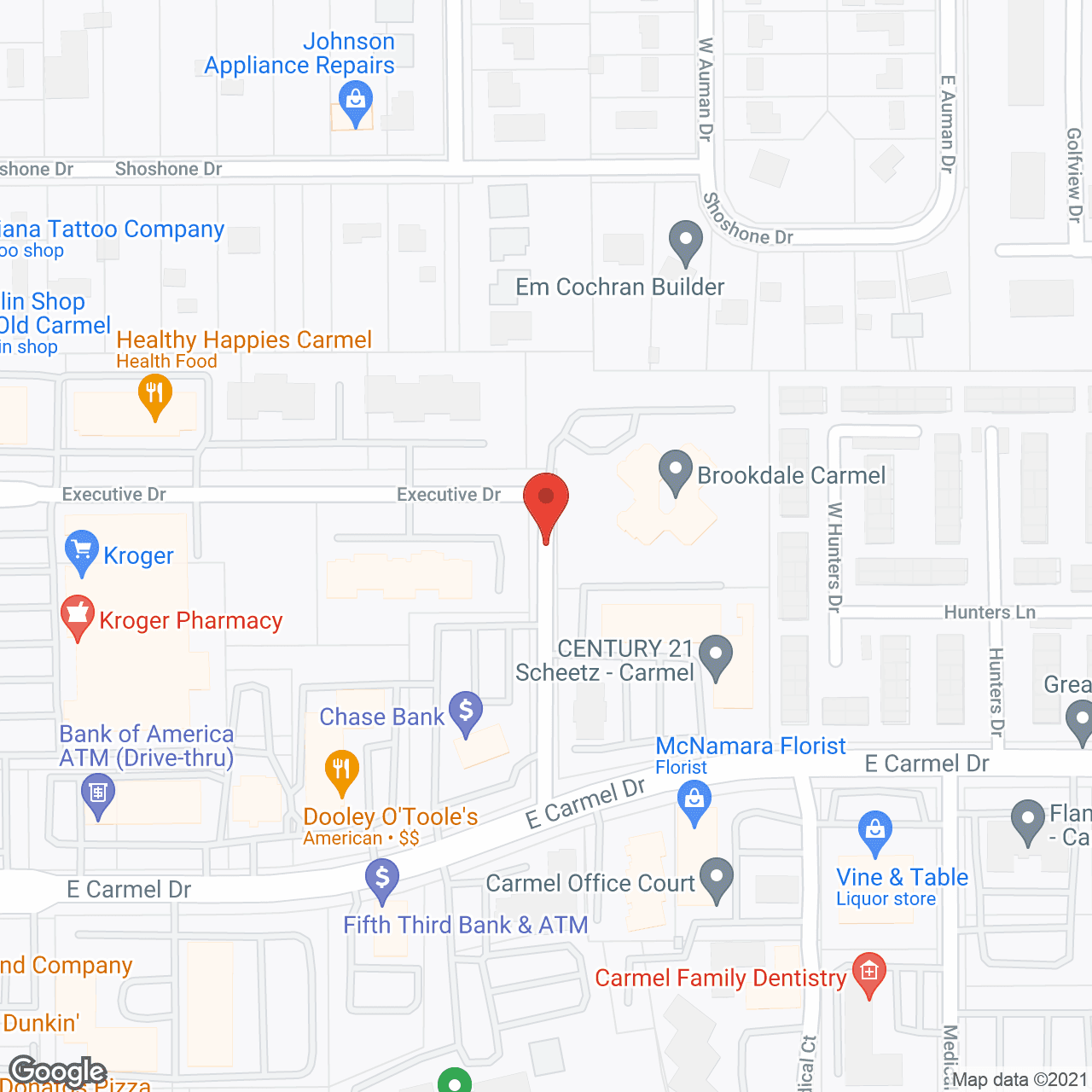Map of the neighborhood around Brookdale Carmel