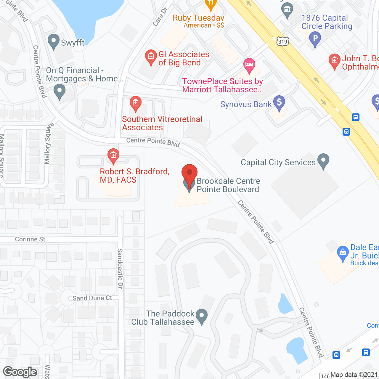 Map of the neighborhood around Brookdale Centre Pointe Boulevard