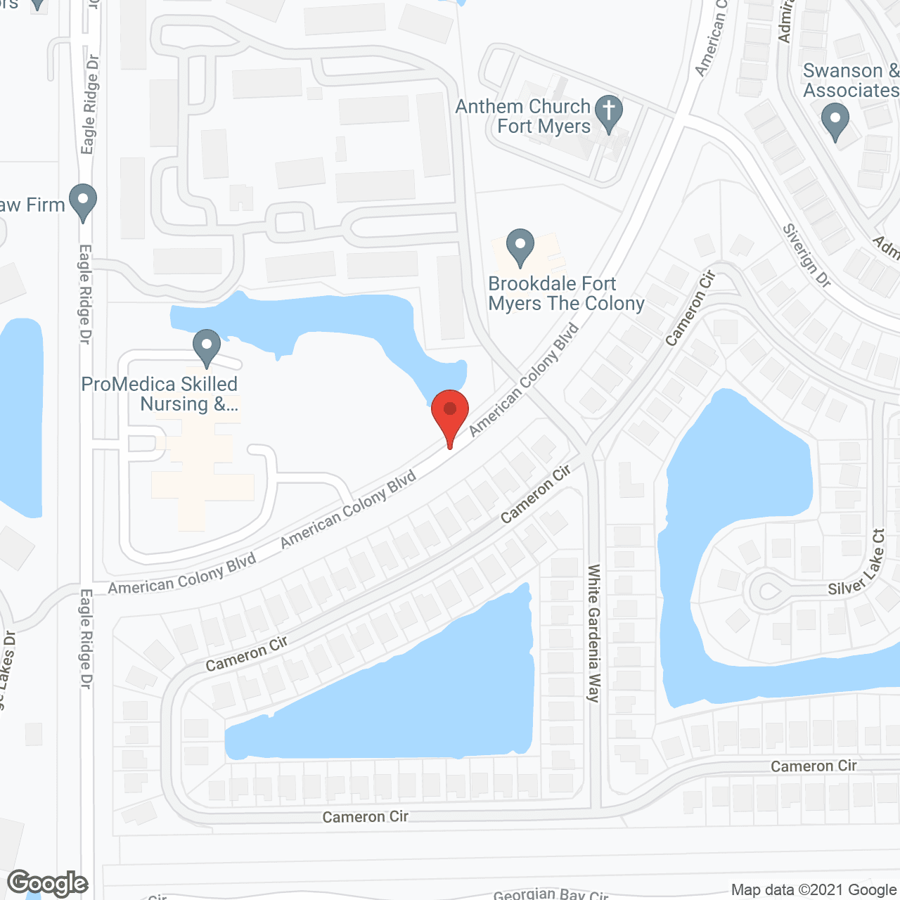 Map of the neighborhood around Brookdale Fort Myers The Colony