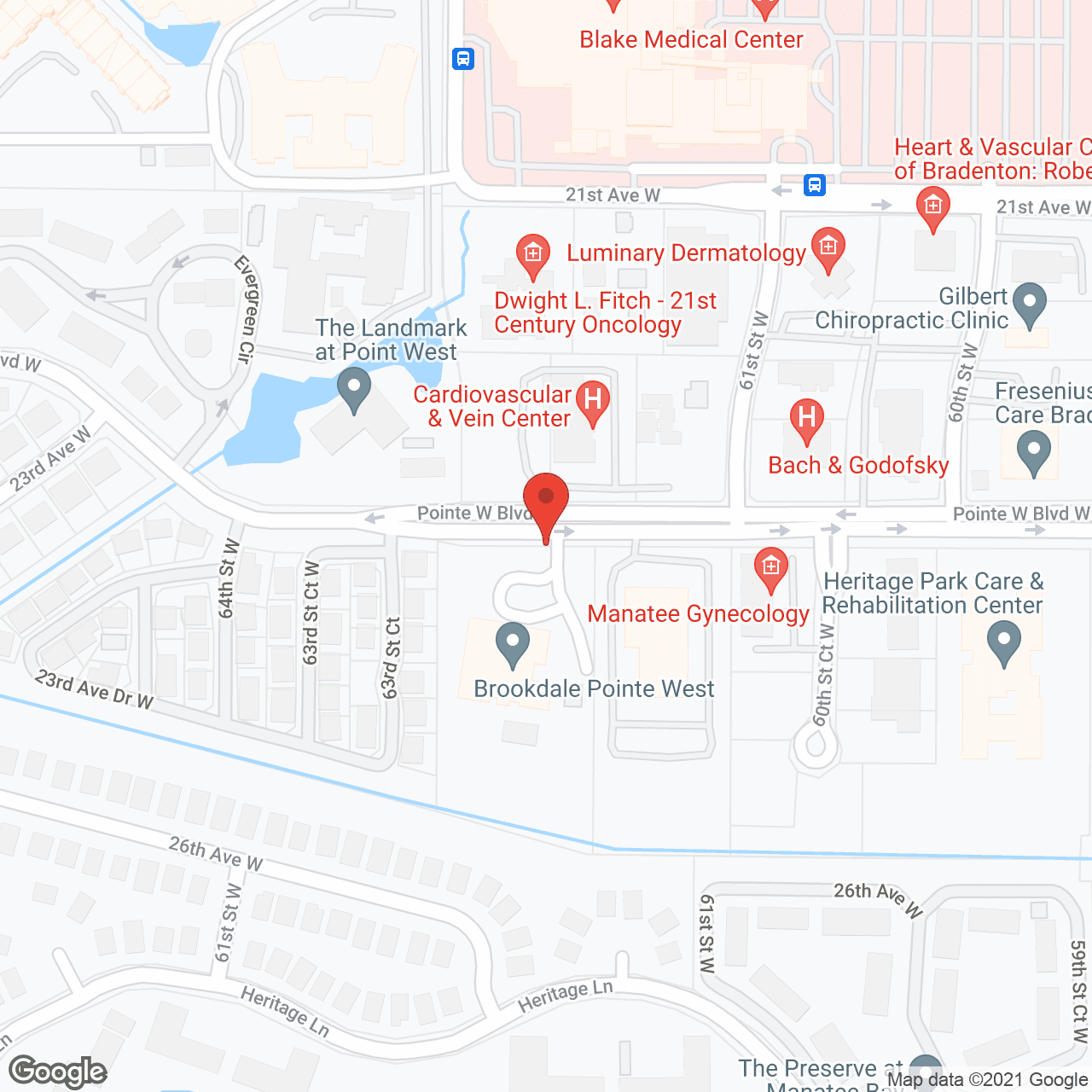 Map of the neighborhood around Brookdale Pointe West