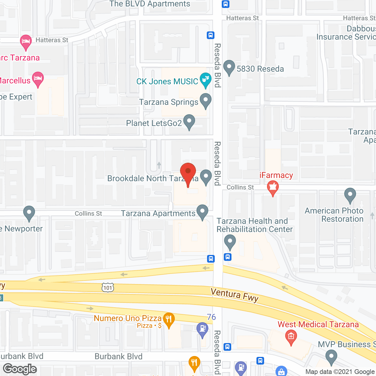 Map of the neighborhood around Savant of Tarzana