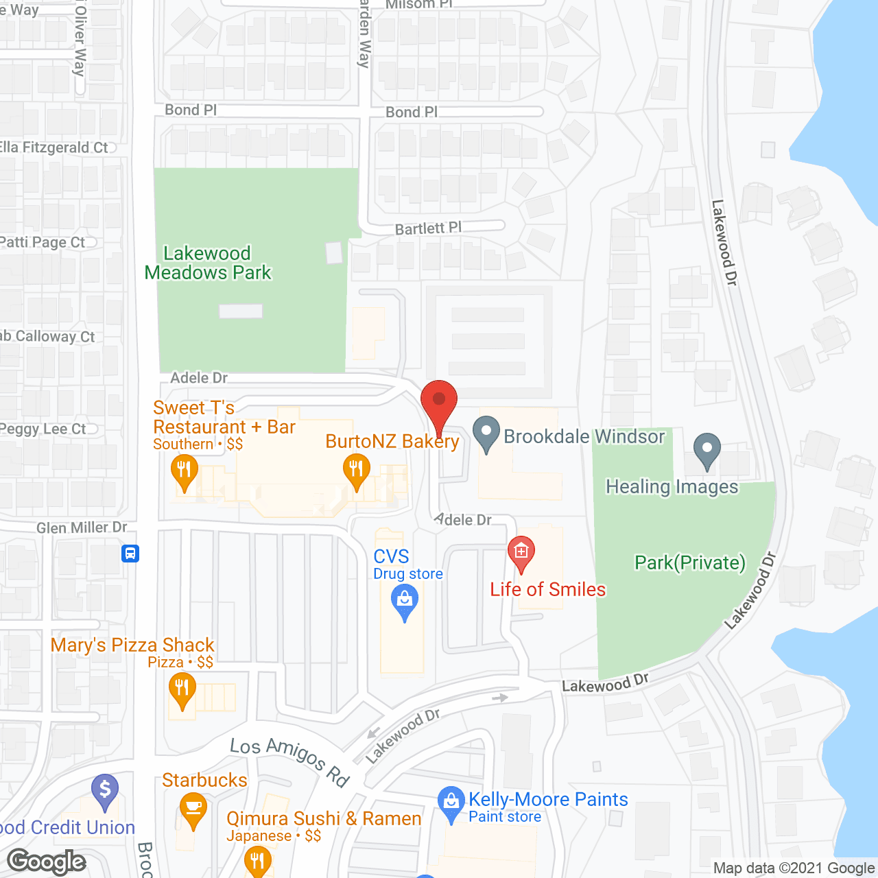 Map of the neighborhood around Brookdale Windsor