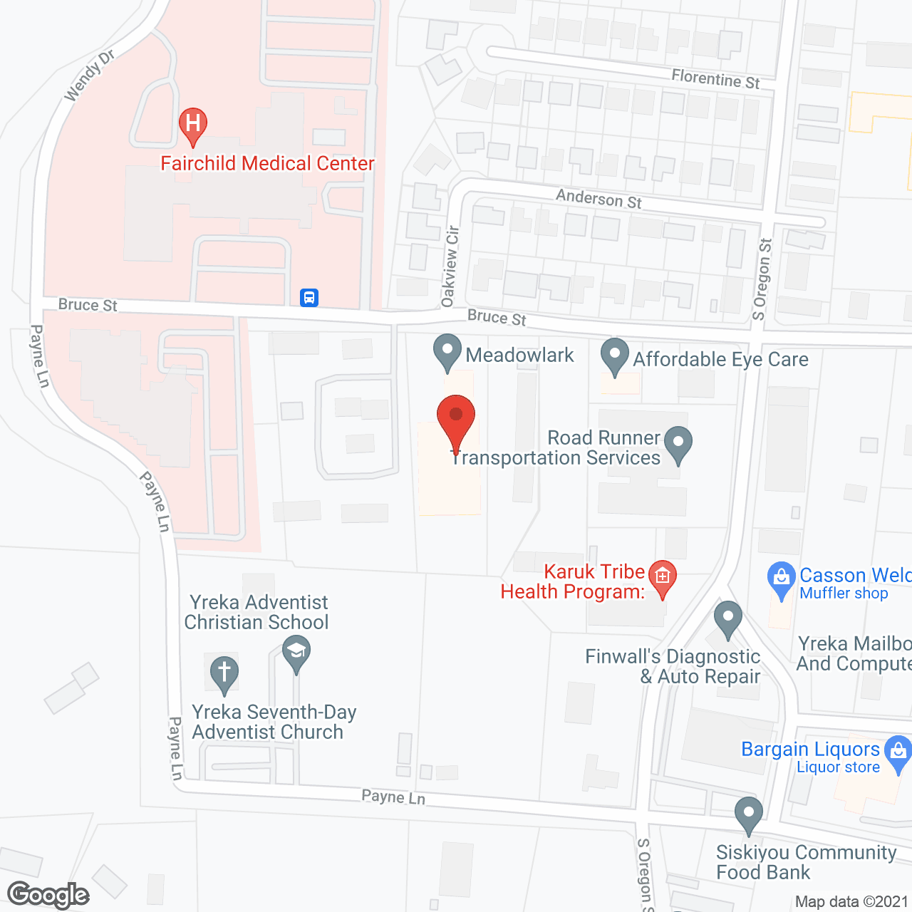 Map of the neighborhood around Siskiyou Springs Senior Living
