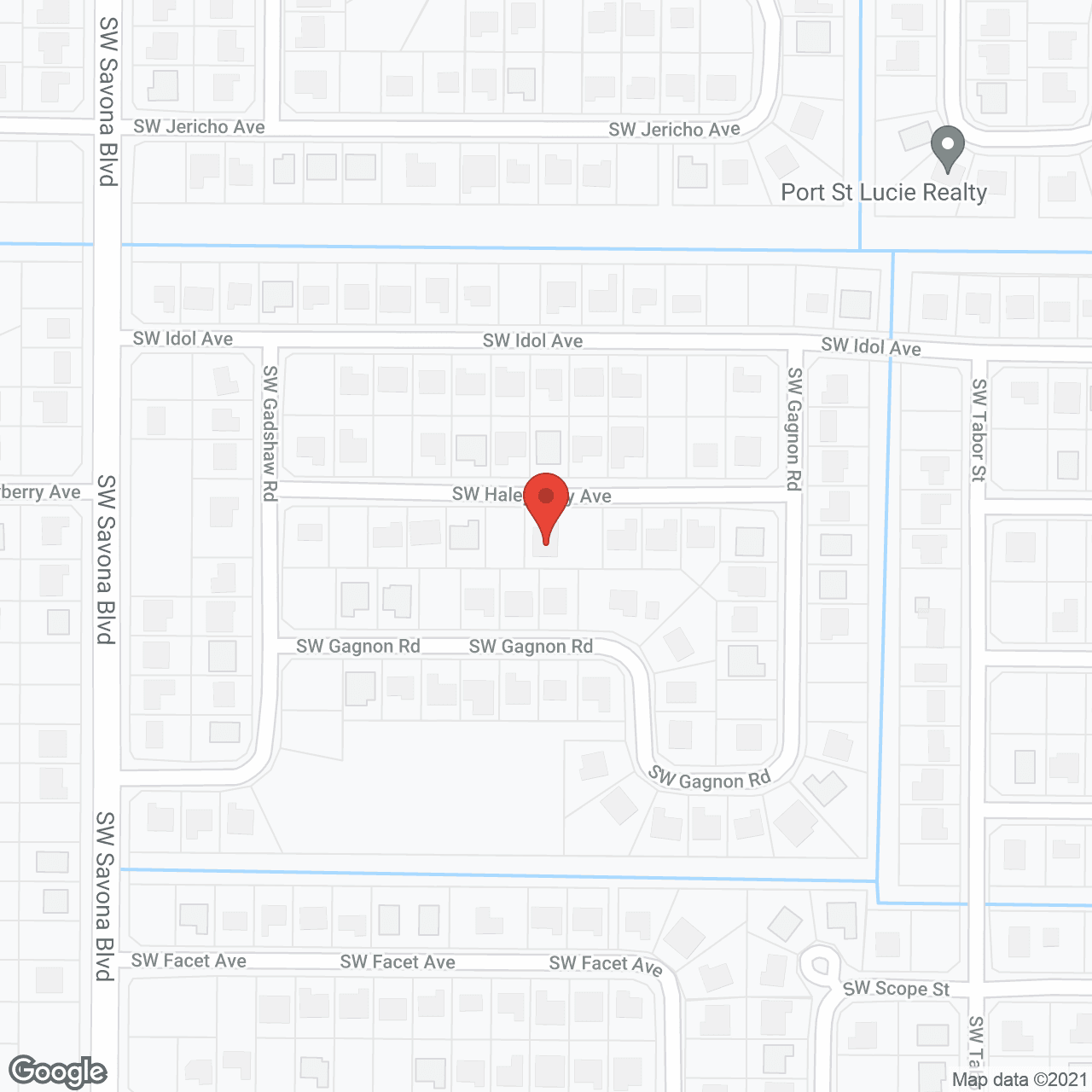 Map of the neighborhood around The House of Cares