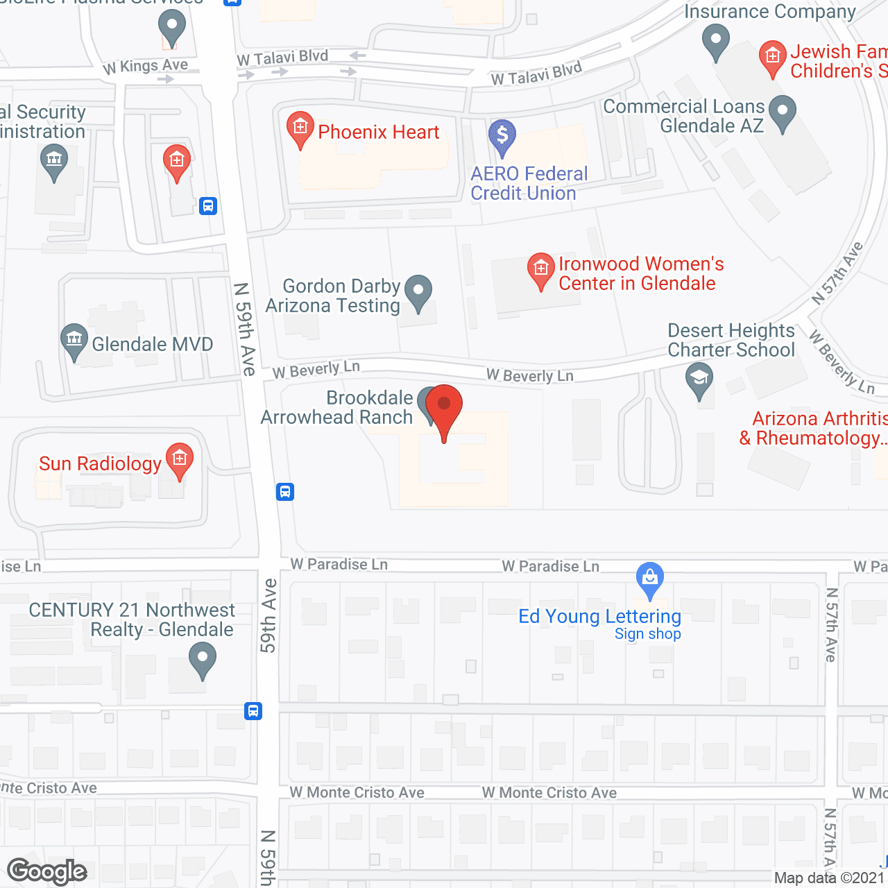 Map of the neighborhood around Brookdale Arrowhead Ranch