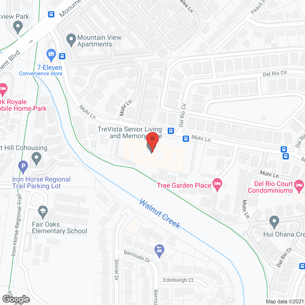 Map of the neighborhood around TreVista Senior Living at Concord