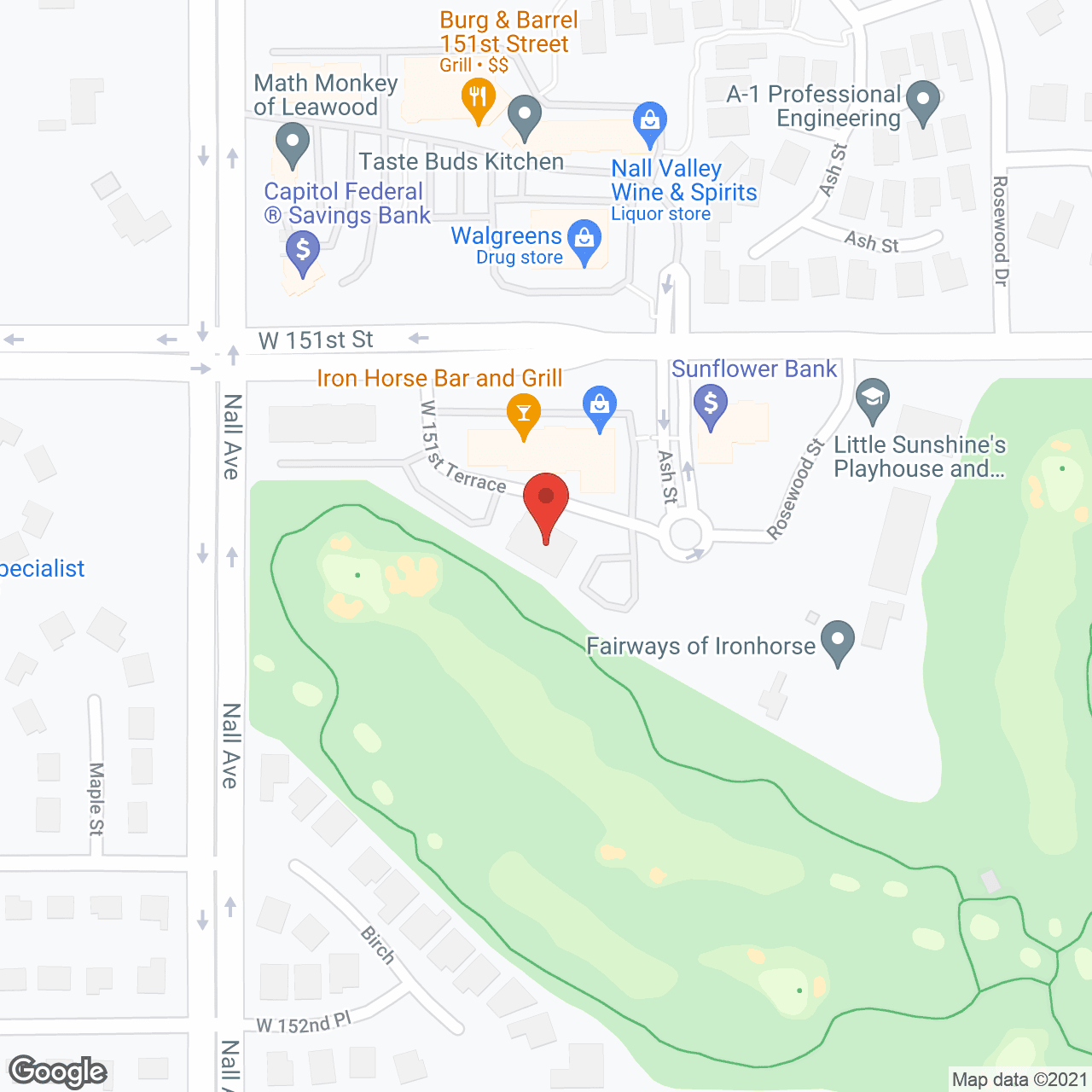 Map of the neighborhood around The Fairways of Ironhorse