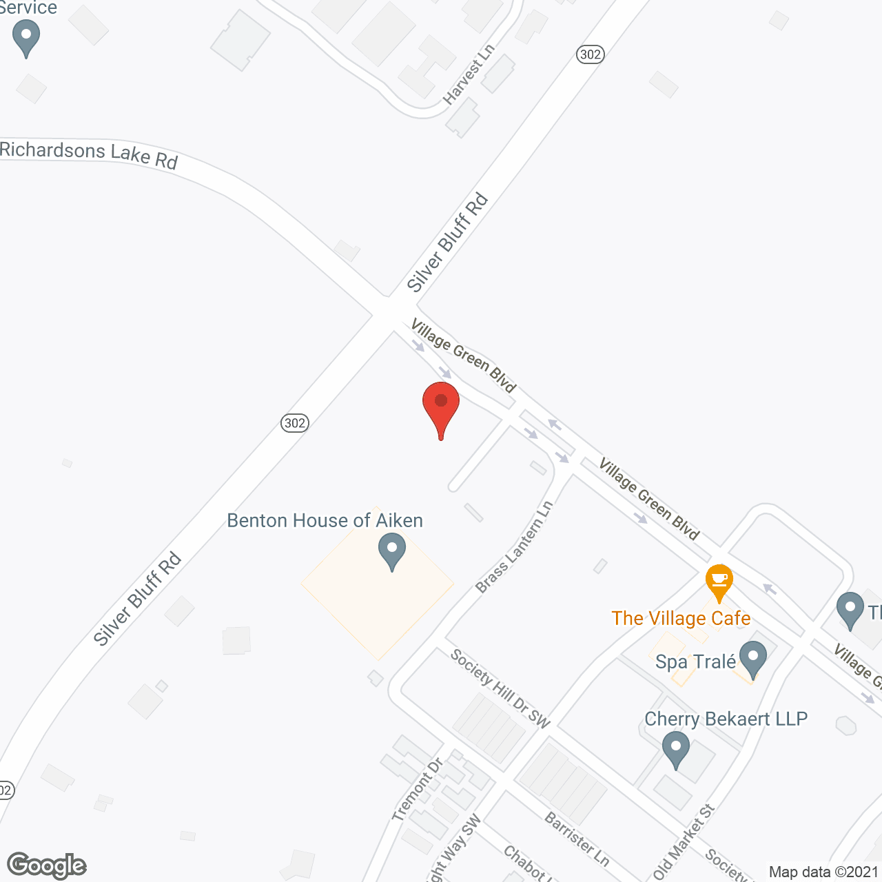 Map of the neighborhood around Benton House of Aiken