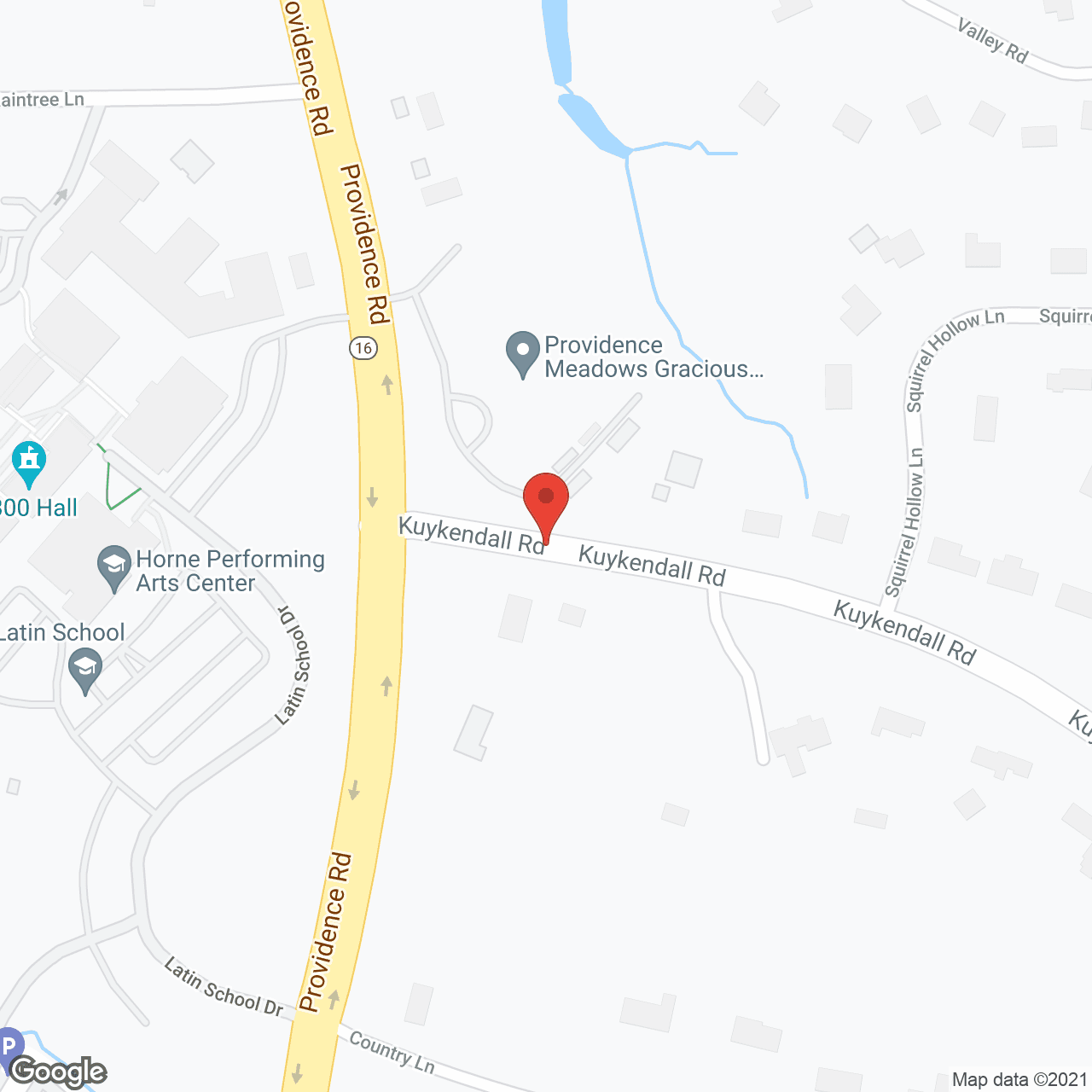 Map of the neighborhood around Providence Meadows