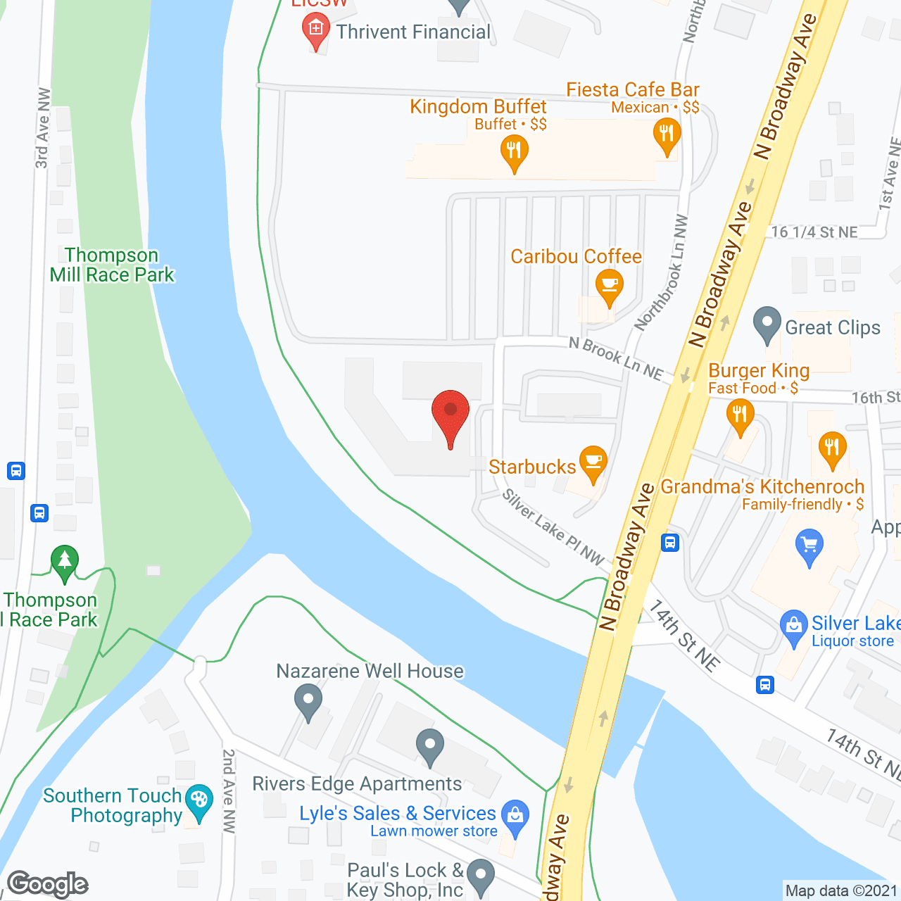 Map of the neighborhood around AVIVA River Bend