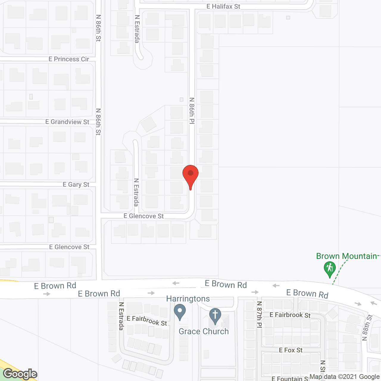 Map of the neighborhood around Mountain Vista