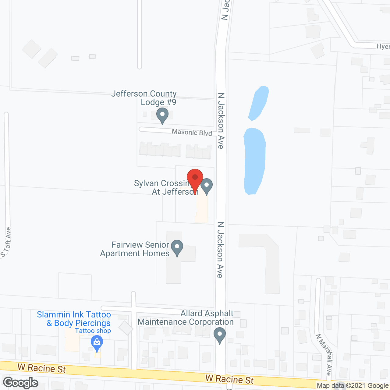 Map of the neighborhood around Sylvan Crossings of Jefferson