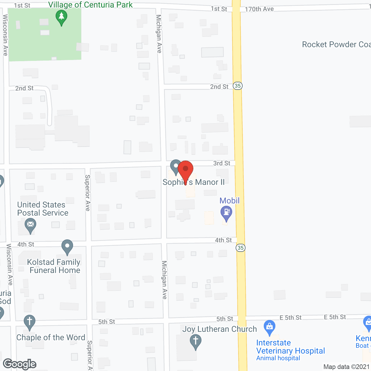 Map of the neighborhood around Sophie's Manor Assisted Living II