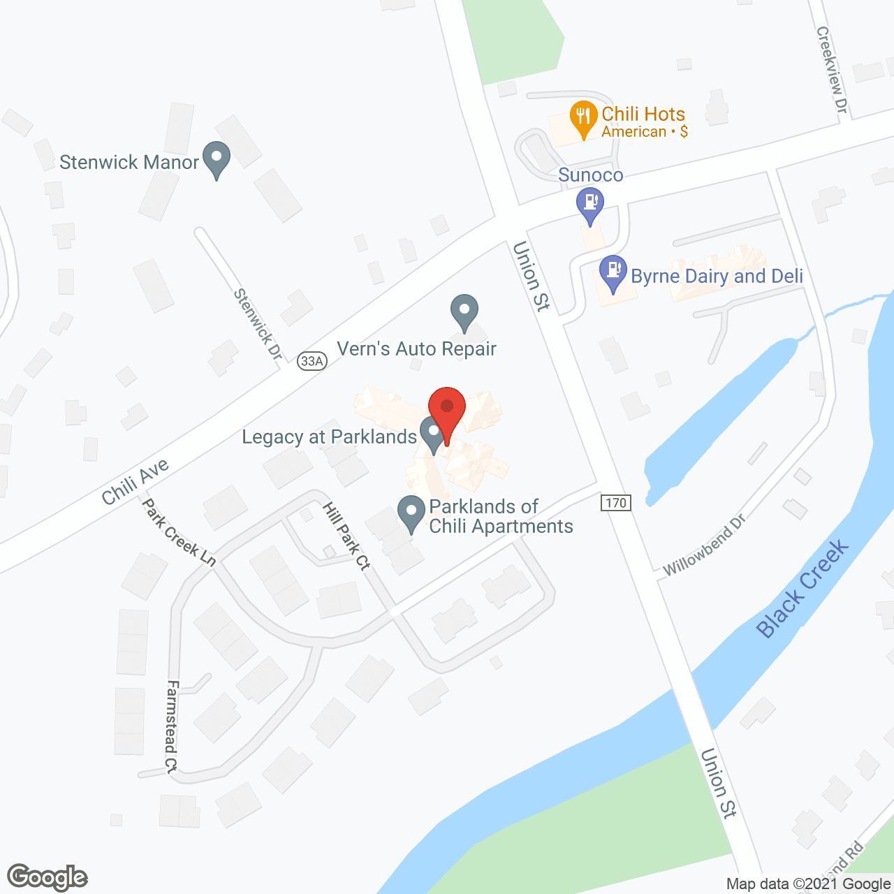 Map of the neighborhood around The Addison of Parklands
