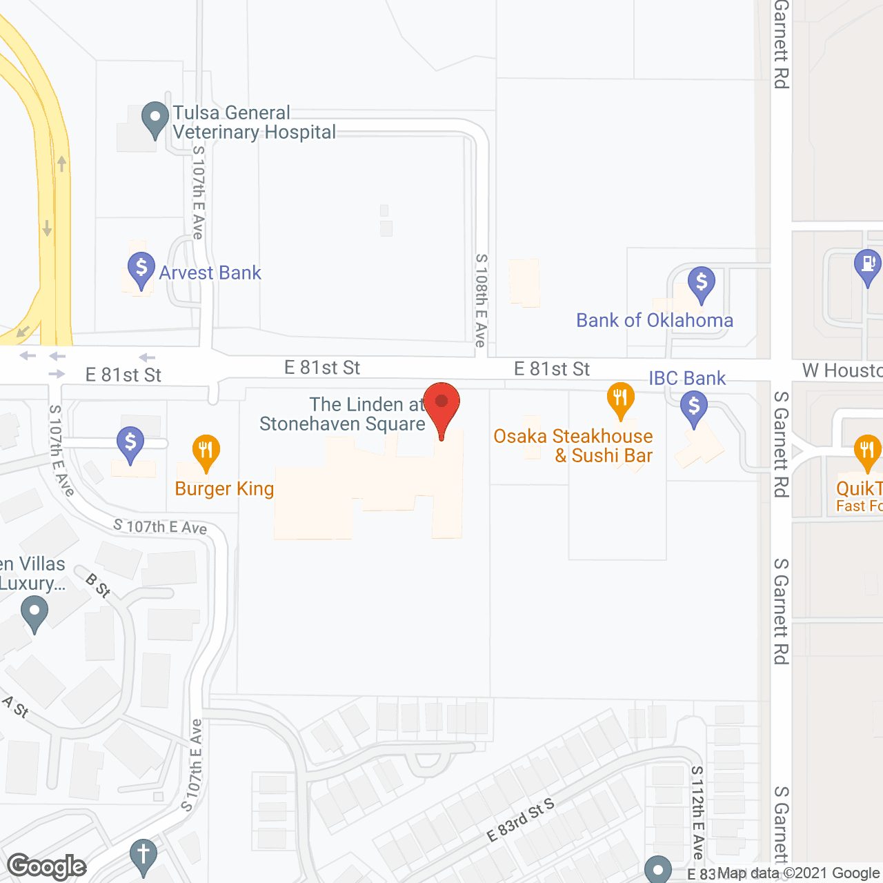 Map of the neighborhood around The Stonehaven