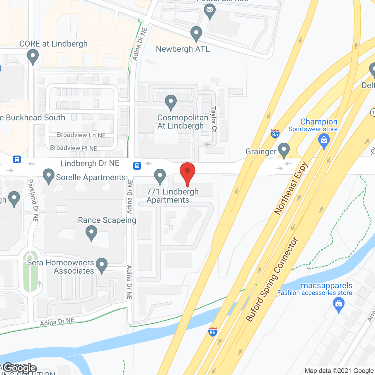 Map of the neighborhood around Overture Buckhead South 55+ Apartment Homes