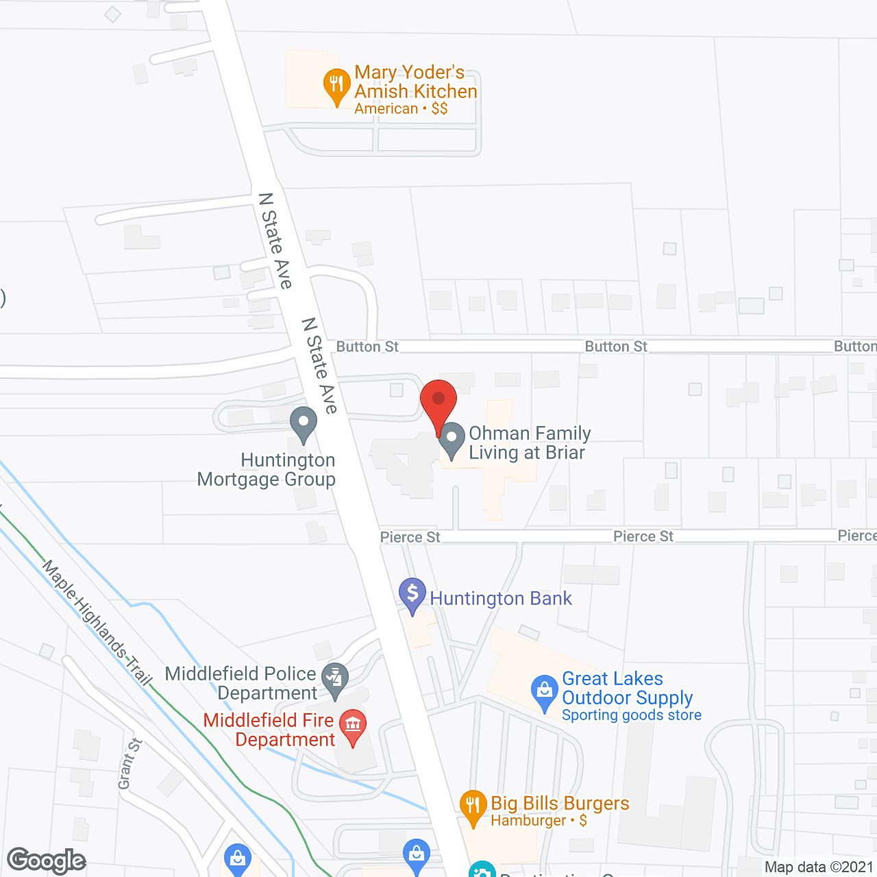 Map of the neighborhood around Briar Hill Health Care Residence