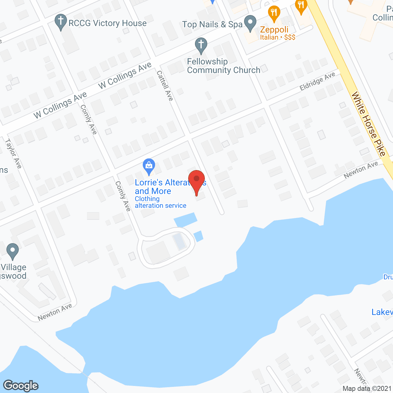 Map of the neighborhood around Pewter Village at Collingswood