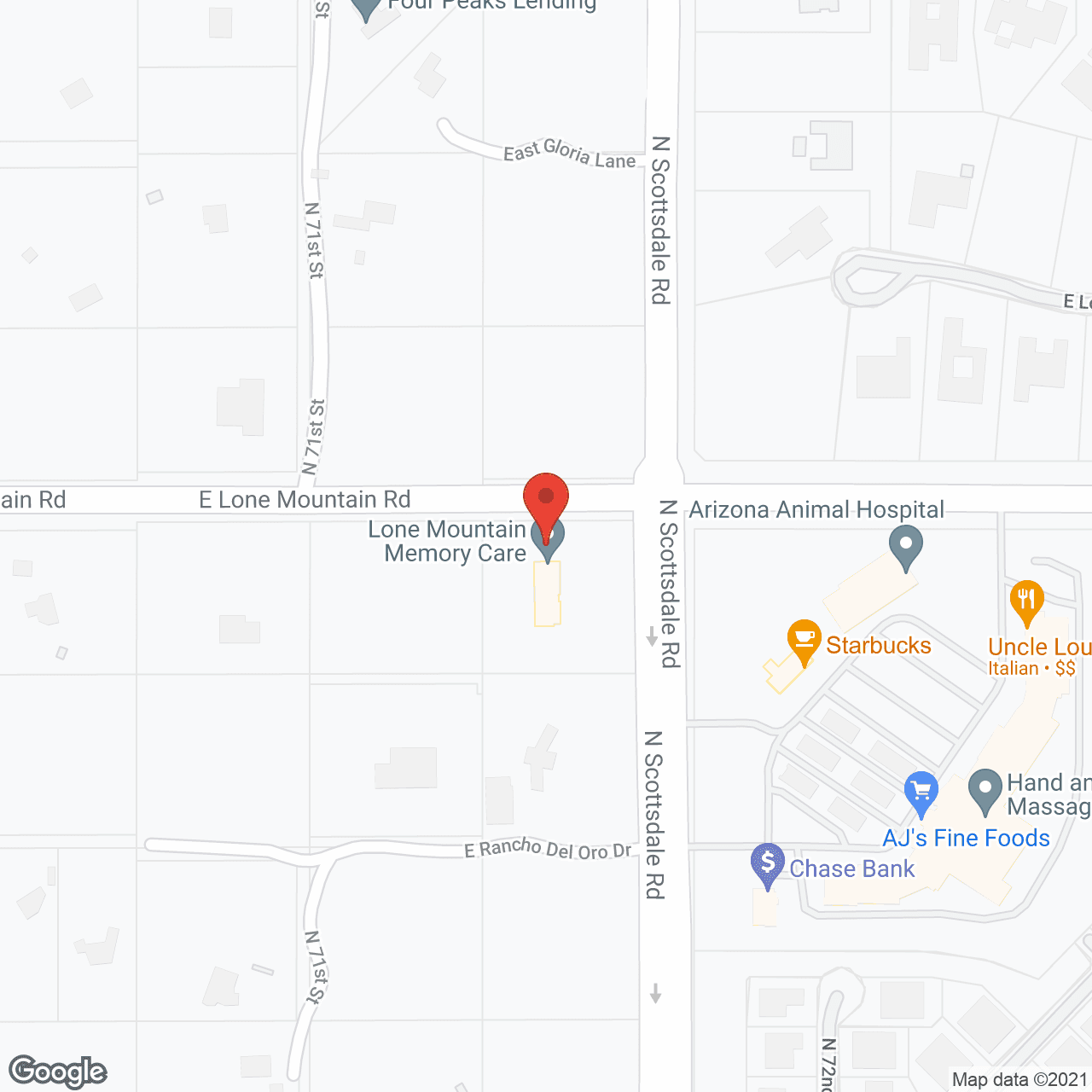Map of the neighborhood around Lone Mountain Memory Care