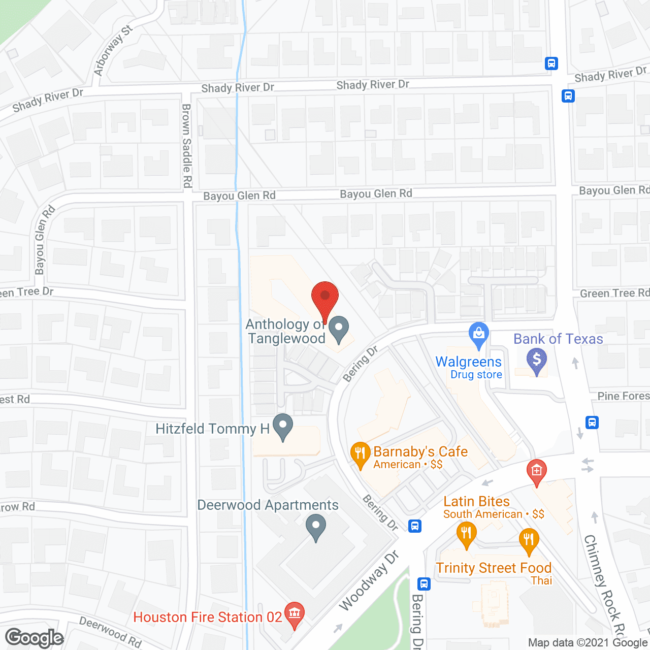 Map of the neighborhood around The Doliver of Tanglewood