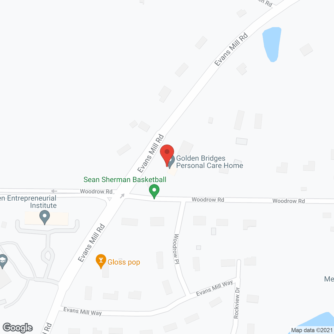 Map of the neighborhood around Golden Bridges Personal Care Home