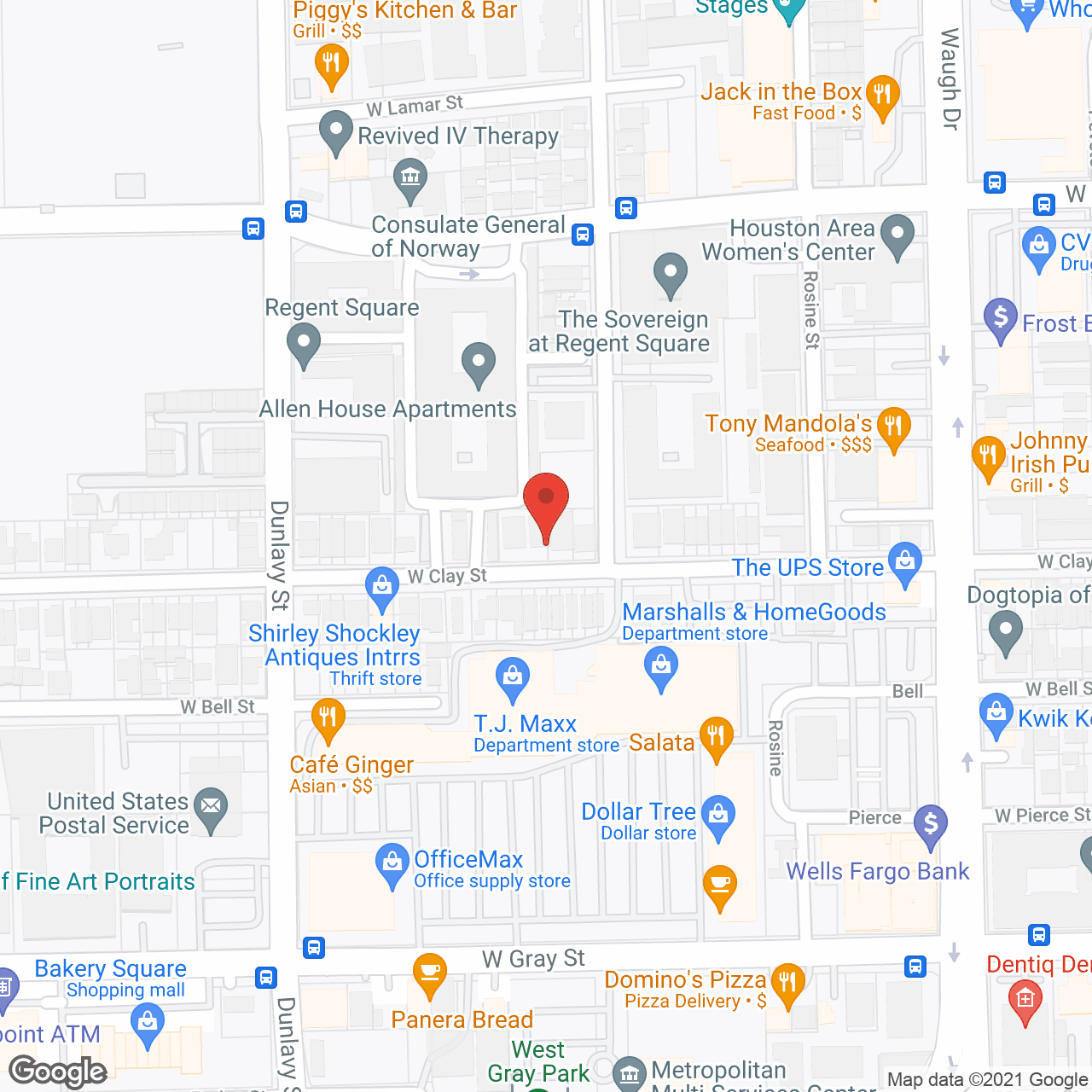 Map of the neighborhood around Houston - Arad Senior Care 1