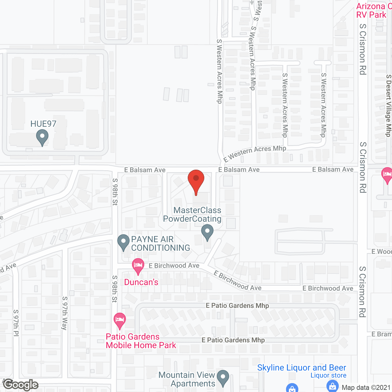 Map of the neighborhood around Eden Adult Care Facility II