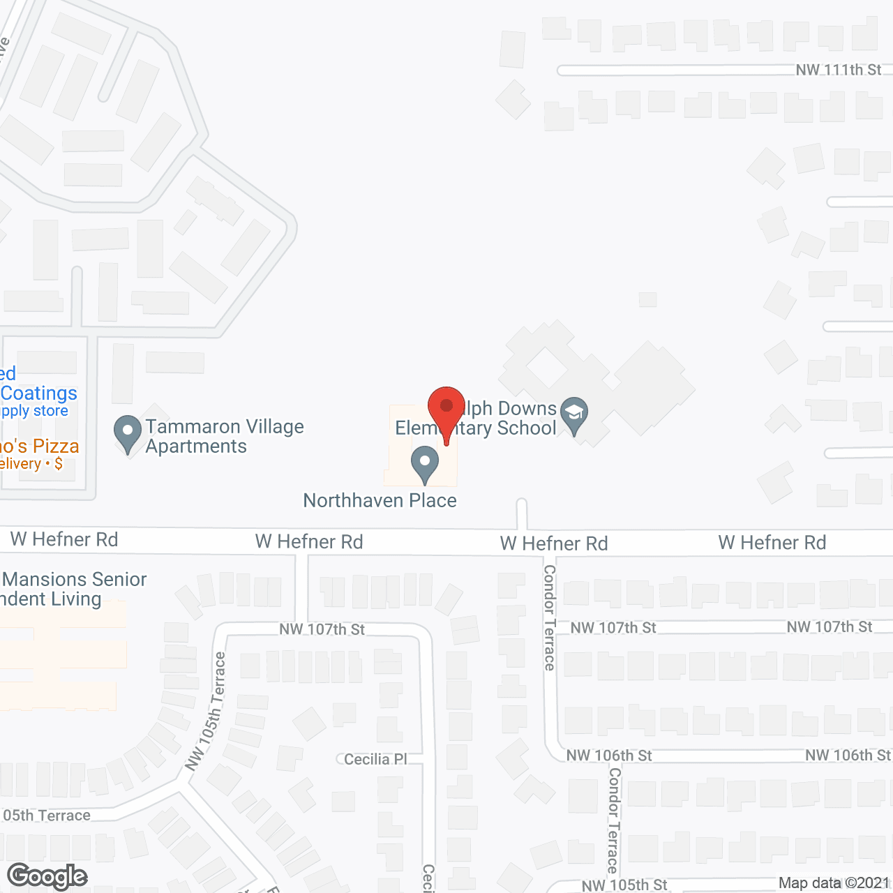 Map of the neighborhood around Morada Lake Hefner