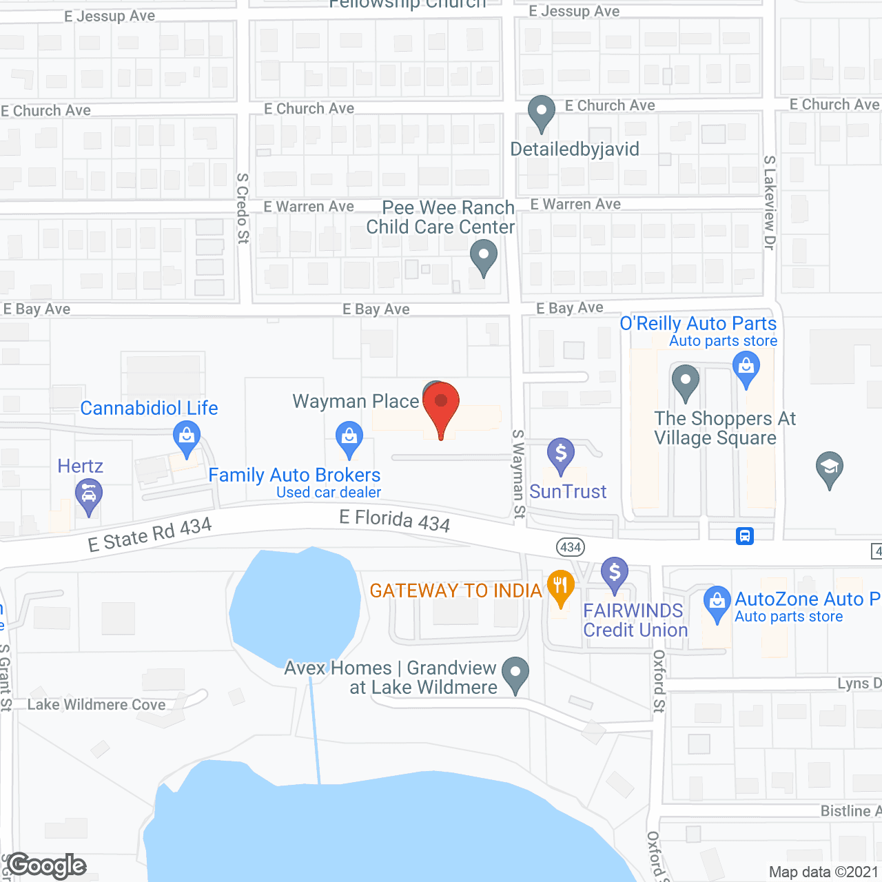Map of the neighborhood around Wayman Place