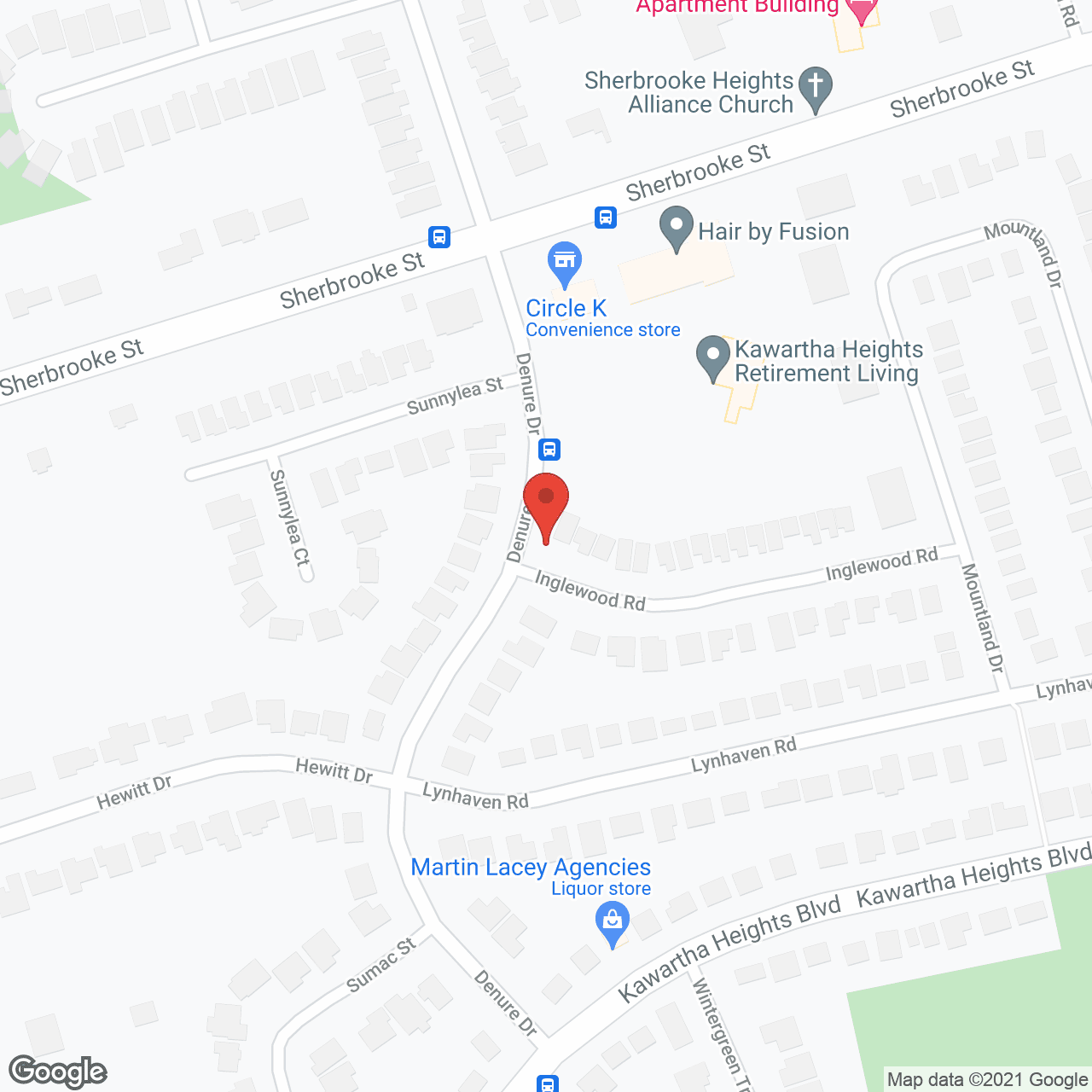 Map of the neighborhood around Kawartha Heights Retirement Living