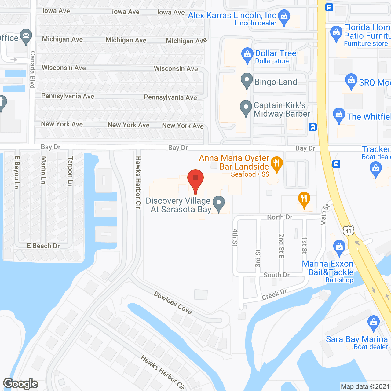 Map of the neighborhood around Discovery Village at Sarasota Bay