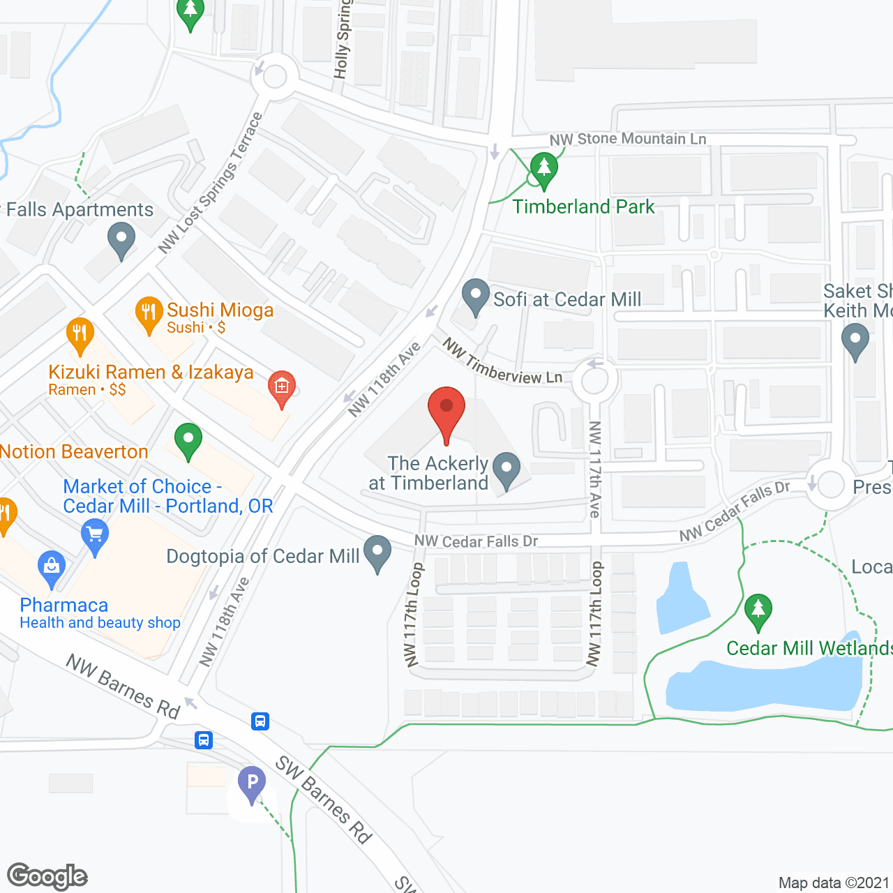 Map of the neighborhood around The Ackerly at Timberland
