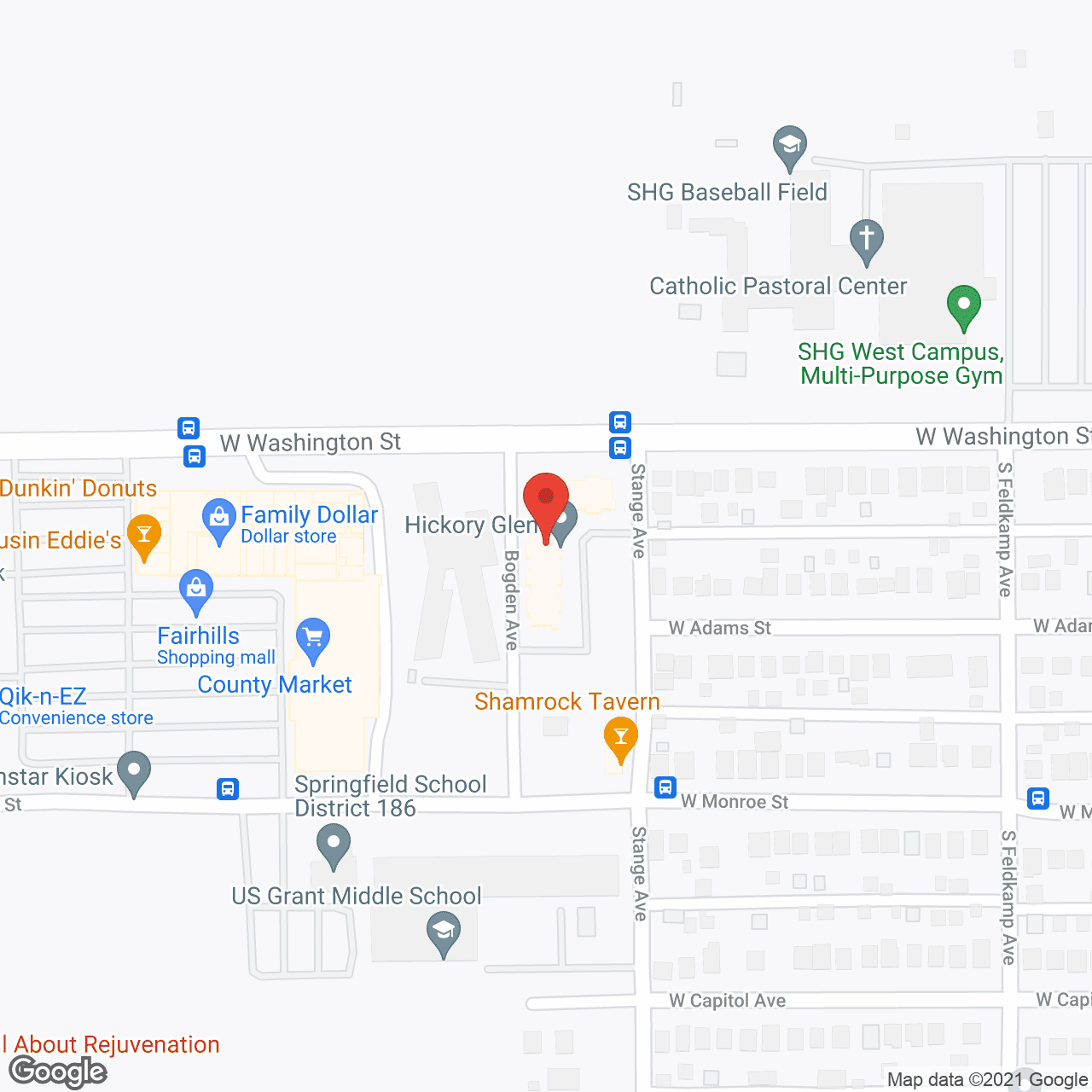 Map of the neighborhood around Hickory Glen