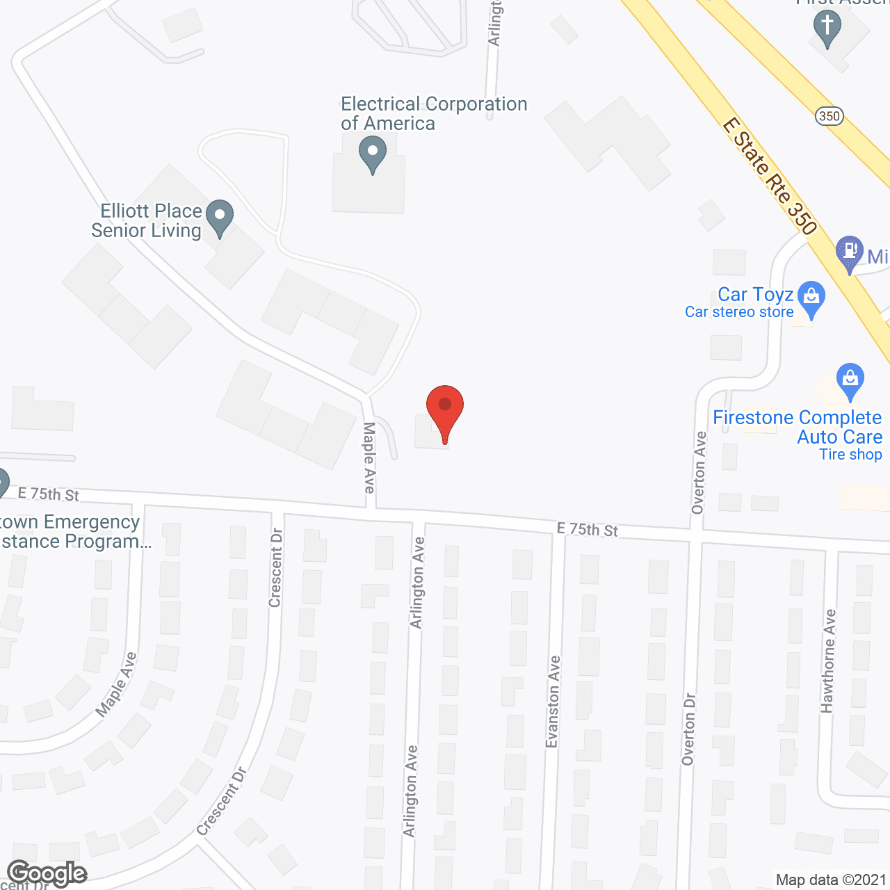 Map of the neighborhood around Elliott Place