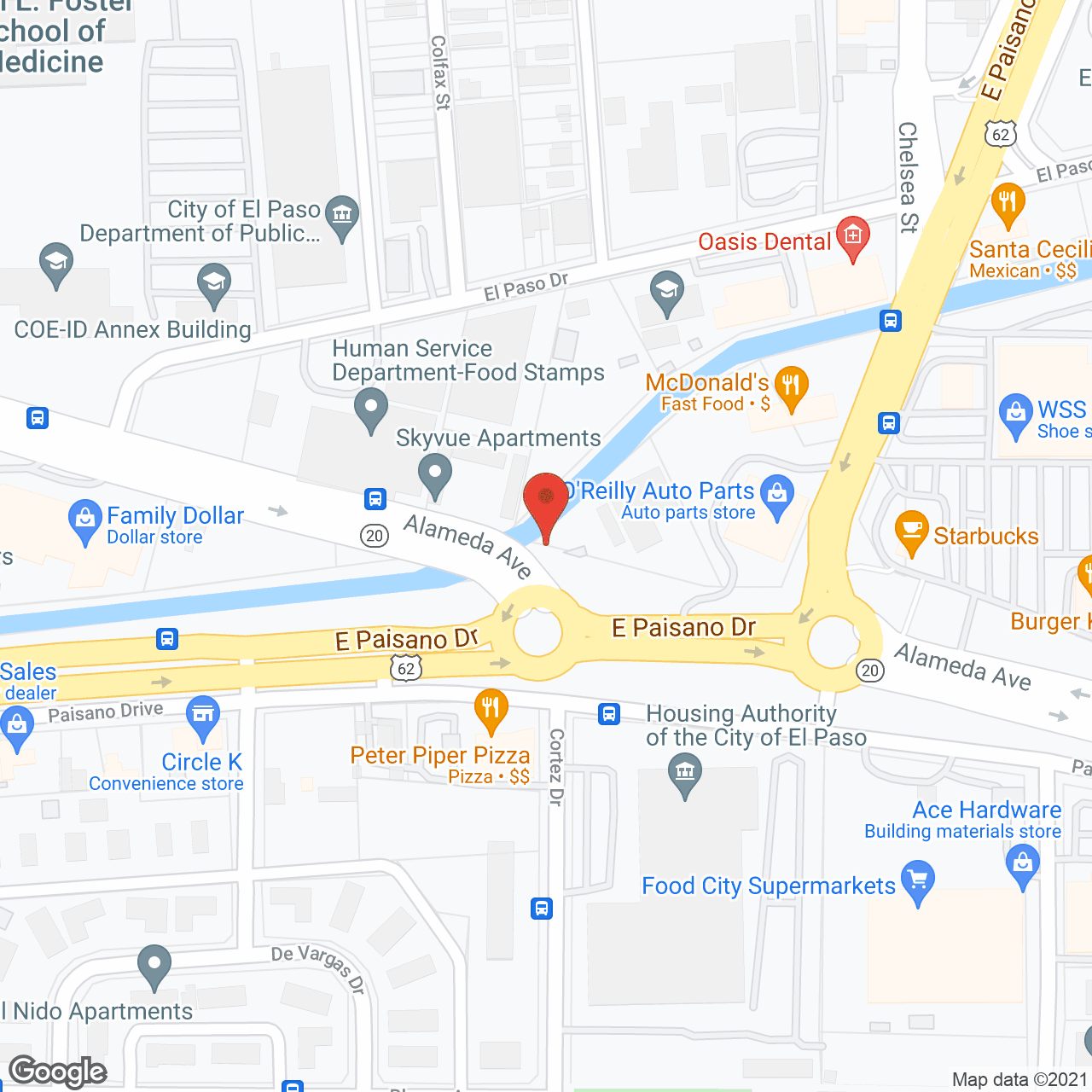 Map of the neighborhood around GoodLife Senior Living El Paso
