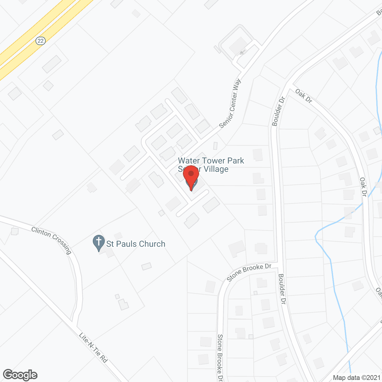 Map of the neighborhood around Water Tower Park Senior Village