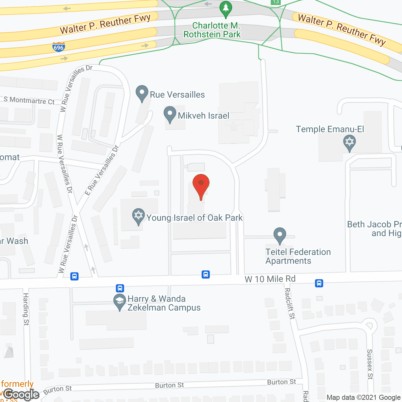 Map of the neighborhood around Jewish Senior Life - Oak Park