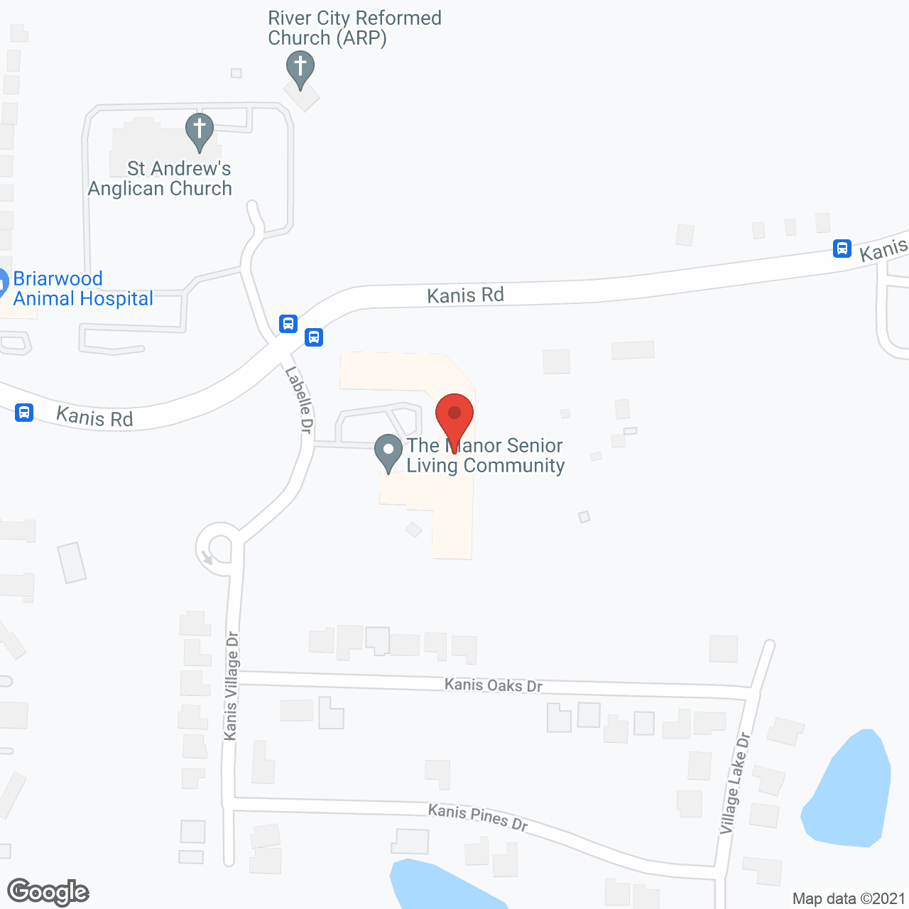Map of the neighborhood around The Manor