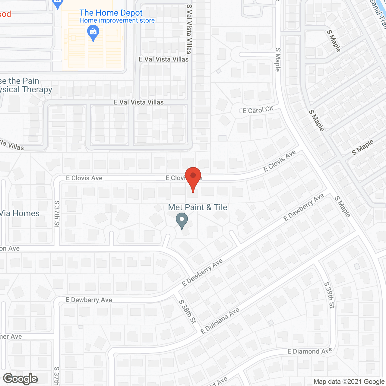 Map of the neighborhood around Sunrise Adult Care Center