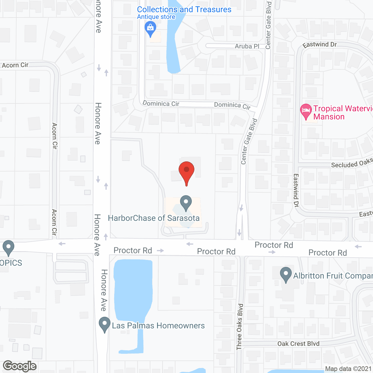 Map of the neighborhood around HarborChase of Sarasota