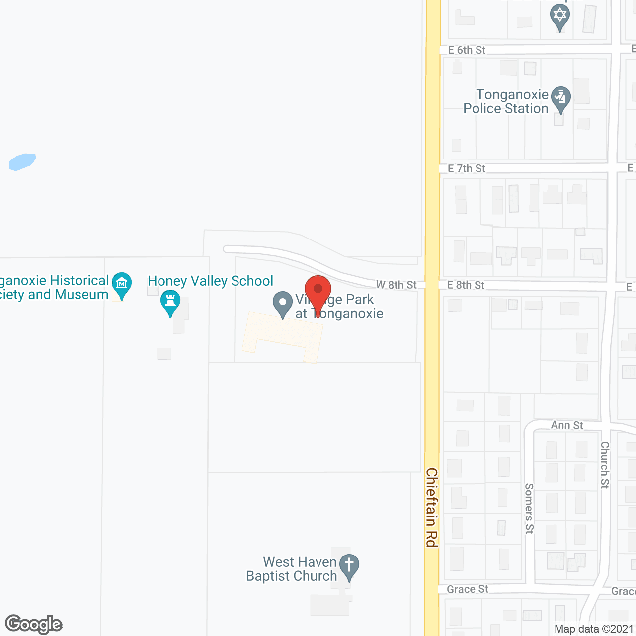 Map of the neighborhood around Vintage Park at Tonganoxie