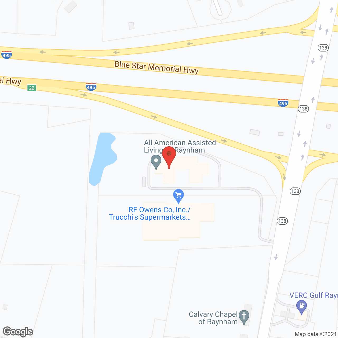 Map of the neighborhood around All American Assisted Living at Raynham