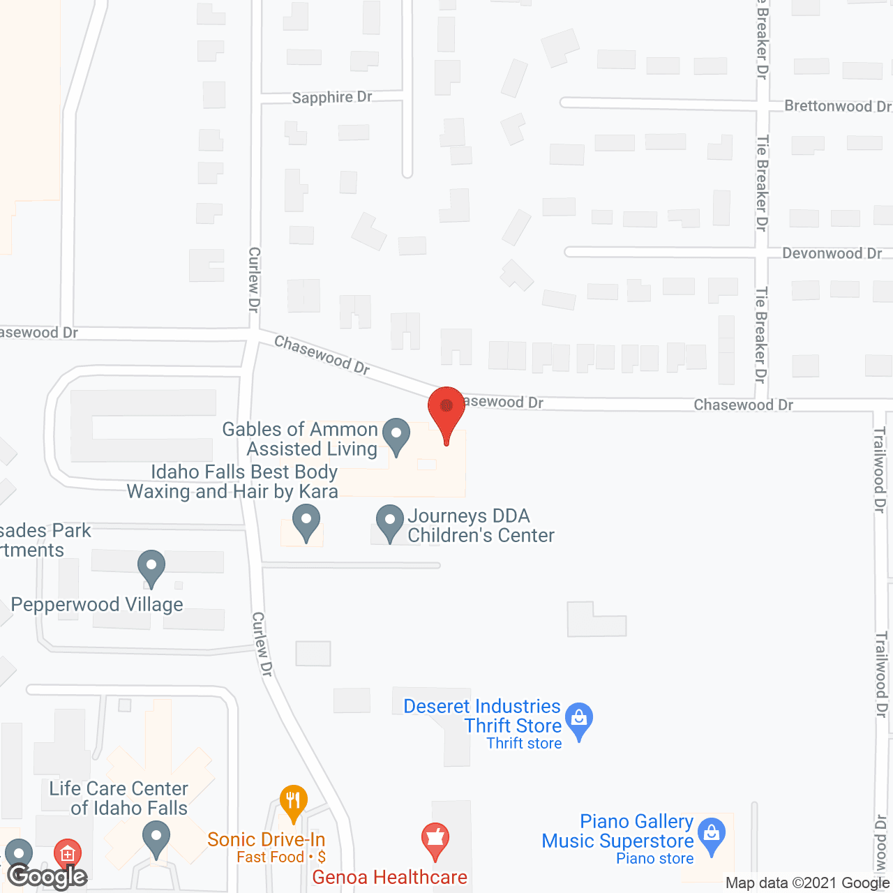 Map of the neighborhood around Gables of Ammon Management, Inc