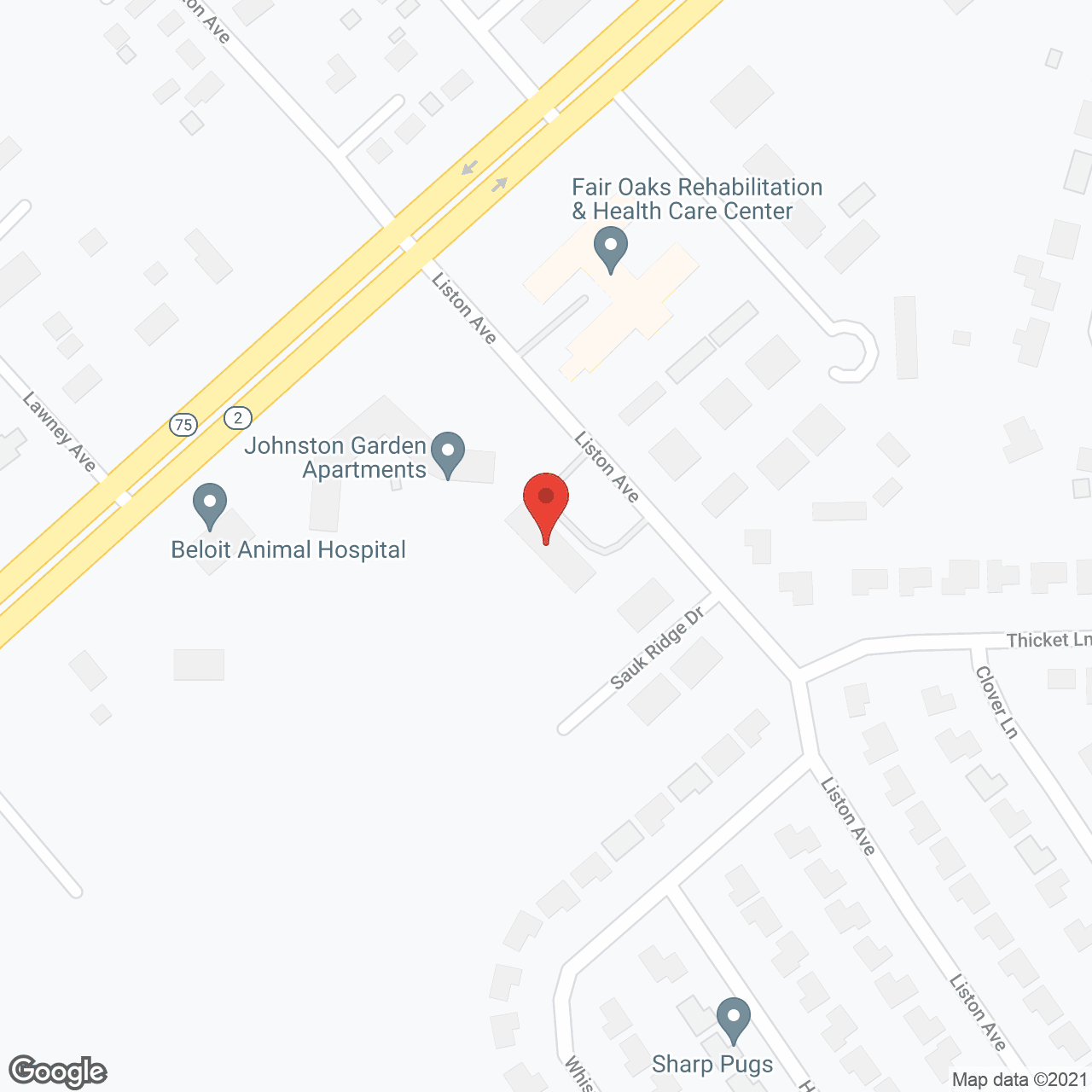 Map of the neighborhood around Paige Court Apartments