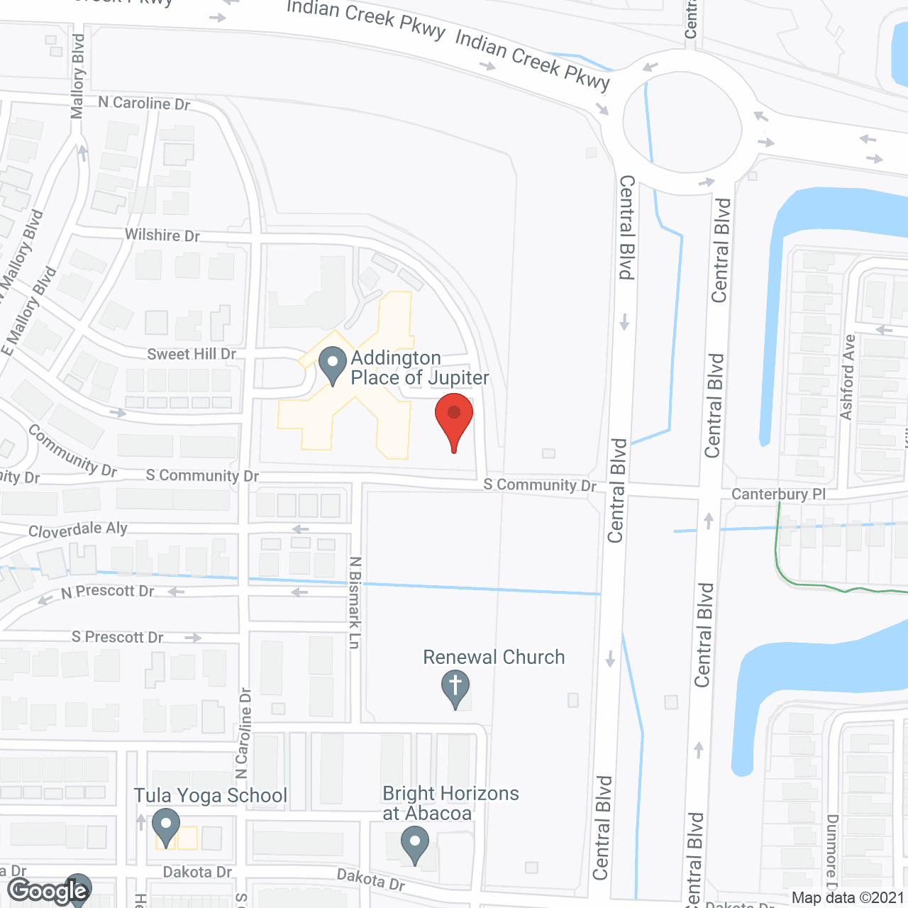 Map of the neighborhood around Addington Place of Jupiter